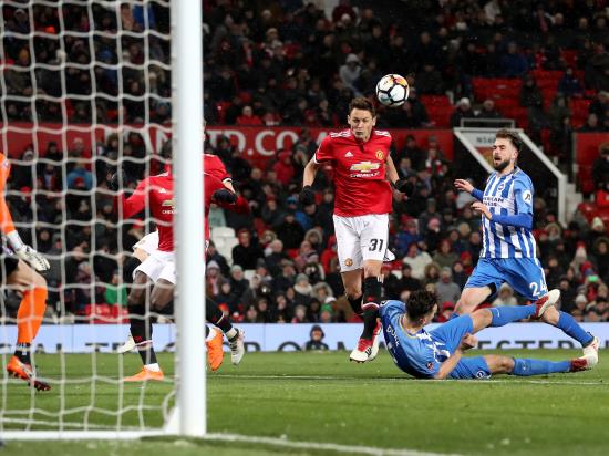 Manchester United 2 - 0 Brighton & Hove Albion: Underwhelming United do enough to edge out Brighton and book last-four spot