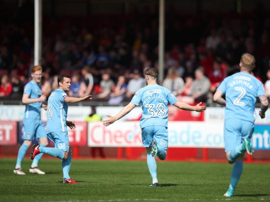 Jordan Ponticelli nets brace as Coventry edge Crawley to boost play-off bid