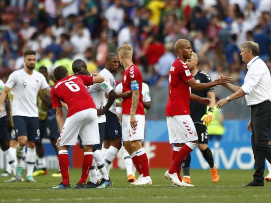 Denmark join France in progressing from Group C after dull draw in Moscow