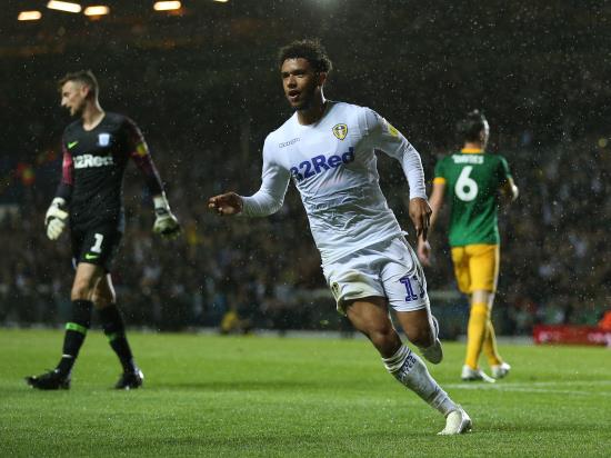 Tyler Roberts bags a brace as leaders Leeds march on
