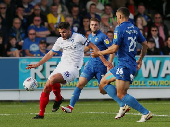 Leaders Portsmouth survive fightback to defeat Wimbledon