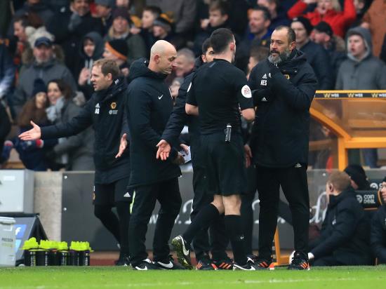 Nuno Espirito Santo let emotions get better of him in Wolves’ late win over Leicester