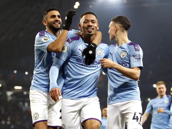 Jesus double earns City battling victory over Everton