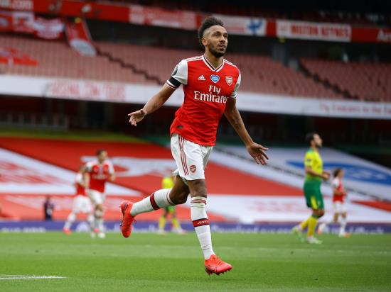 Pierre-Emerick Aubameyang scores twice as Arsenal see off Norwich