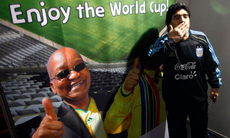 Diego Maradona and Argentina touch down in South Africa for World Cup