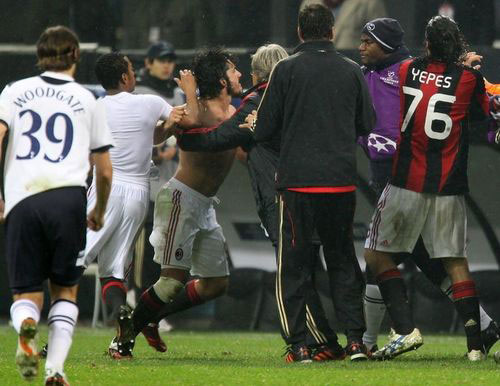 Gennaro Ivan Gattuso of AC Milan reacts during the UEFA Champions League