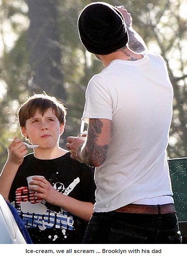 Becks has an ice day out with sons