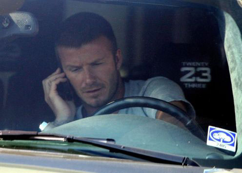 Image result for David Beckham on phone driving