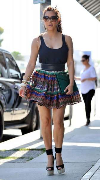 kim kardashian was appeared in a short skirt