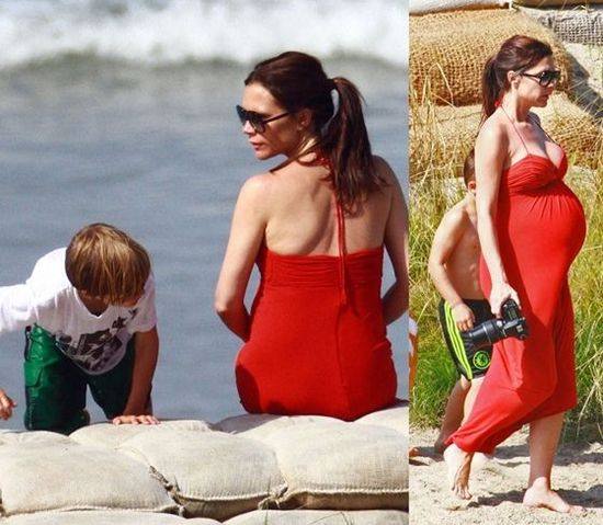 Victoria Beckham had taken a walk by the sea with her family
