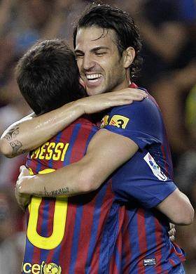 Cesc Fabregas shines with Lionel Messi in Barcelona romp