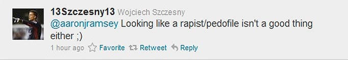 Wojciech Szczesny: 'You look like a rapist'