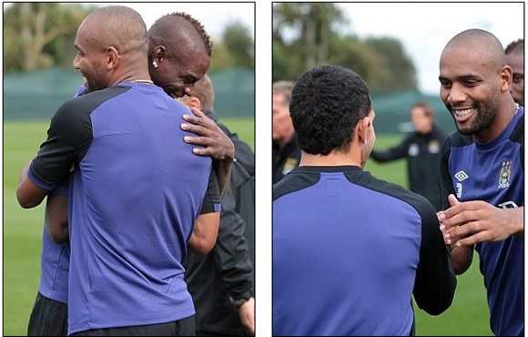 Welcome to Manchester, Maicon! Balotelli greets new signing on first day at training