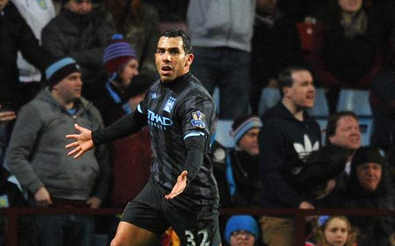 Aston Villa 0-1 Manchester City: Tevez punishes Clark error to keep visitors' slim title hopes alive