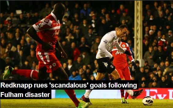 Redknapp rues 'scandalous' goals following Fulham disaster
