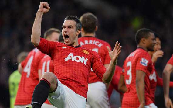 Manchester United 3-0 Aston Villa: Van Persie hat-trick seals Premier League title