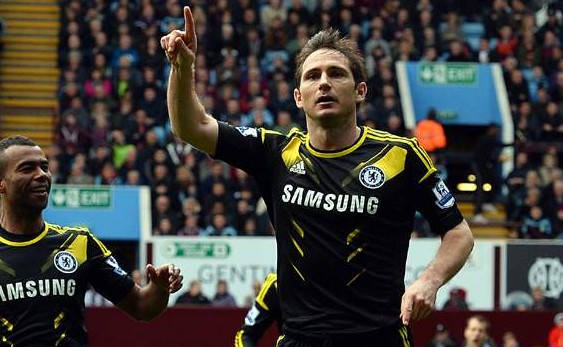 Aston Villa 1-2 Chelsea: Record-breaker Lampard all but cements Blues' Champions League spot
