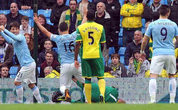 Manchester City 7-0 Norwich City: Aguero shines at hosts run riot