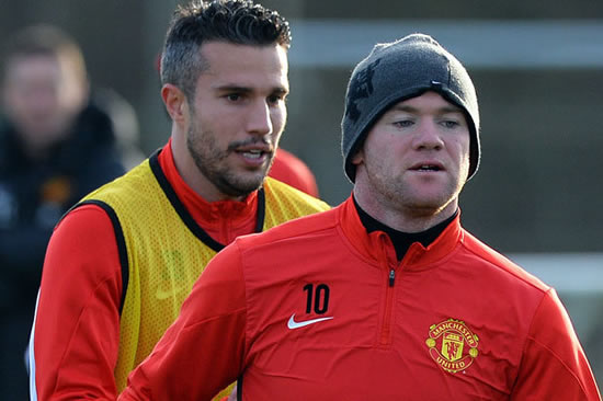 Man Utd's Wayne Rooney and Robin van Persie laughing all the way to the bank
