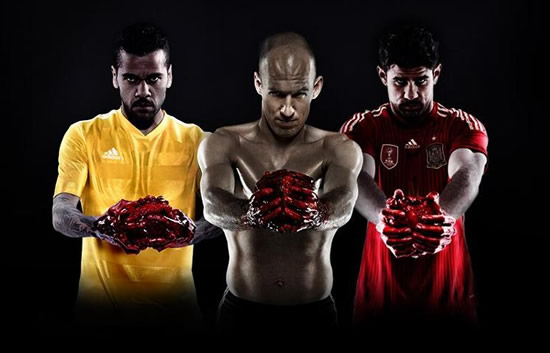 Lukas Podolski, Dani Alves and others hold cow hearts for Adidas campaign, upset animals rights activists