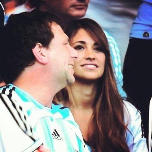 Lionel Messi was cheered on by girlfriend Antonella Roccuzzo & son Thiago against Iran