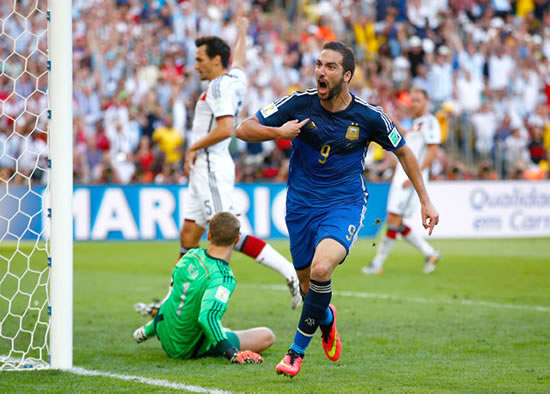 Higuain wildly celebrates disallowed goal in World Cup final