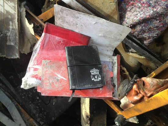 Amazing: Aussie’s house burns down (everyone OK), Liverpool membership pack survives among the rubble!