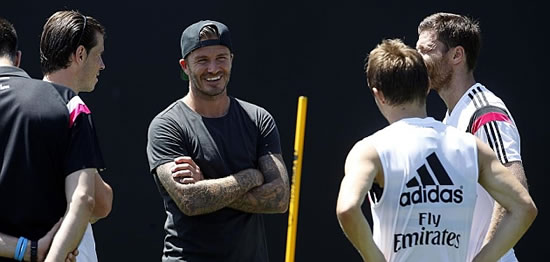 Beckham visits Real Madrid training camp