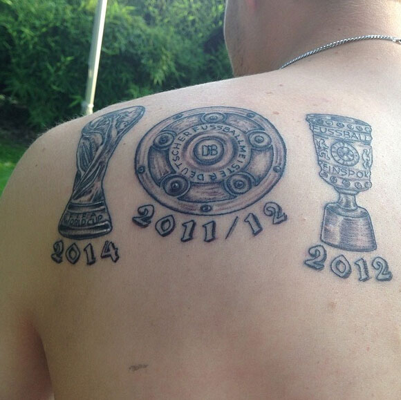 Borussia Dortmund’s Kevin Grosskreutz shows off his new tattoos on Instagram