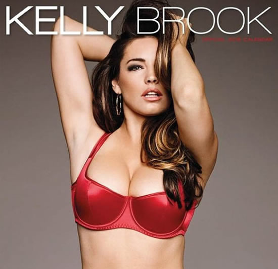 Woman of the year? Kelly Brook exposes mega cleavage for 2015 calendar