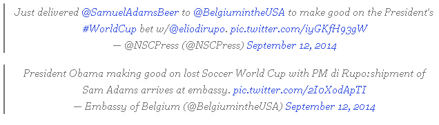 President Obama fulfills World Cup beer bet with Belgium