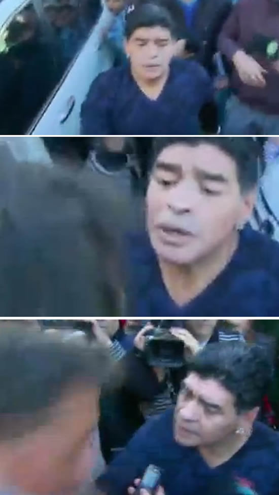 'Psychopath' Diego Maradona caught punching ex girlfriend