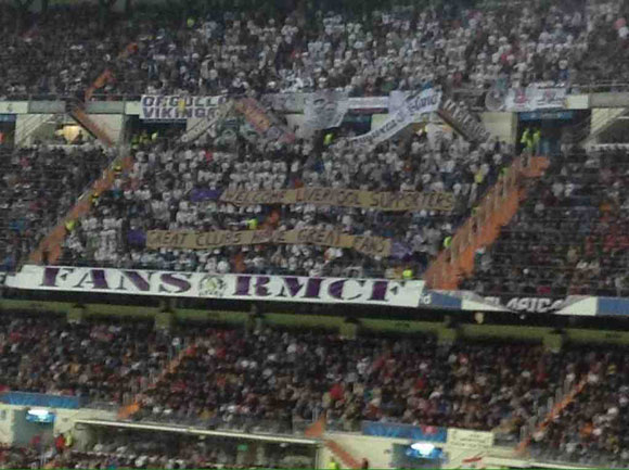 Quality! Real Madrid fans lay out special banner welcome for Liverpool