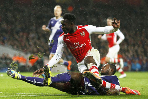 Police arrest two Anderlecht fans for alleged monkey chants at Arsenal star Danny Welbeck