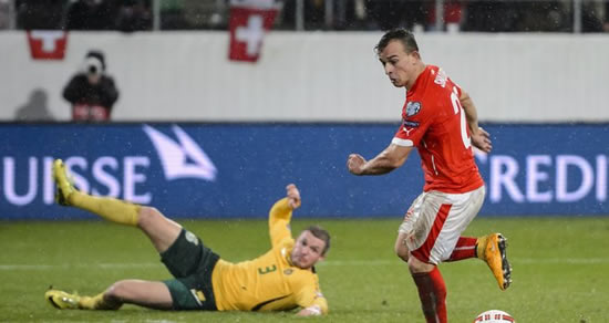 Xherdan Shaqiri inspires Switzerland to win over Lithuania