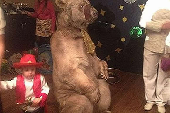 Torpedo Moscow’s Kirill Kombarov hired a muzzled bear for his son’s 2nd birthday party