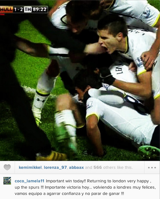 Tottenham star Erik Lamela celebrated ‘important win’ at Hull on Instagram
