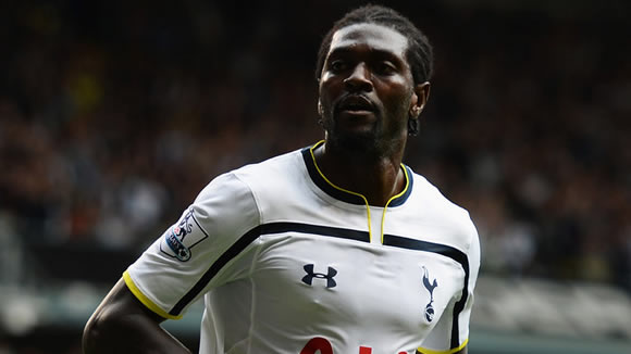 Emmanuel Adebayor to miss Tottenham's Besiktas clash due to personal reasons