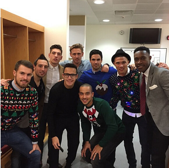 Arsenal stars posted Instagram pictures of start of their Christmas party
