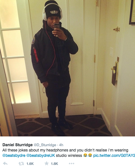 Liverpool star Daniel Sturridge confuses his followers with headphone picture on Twitter