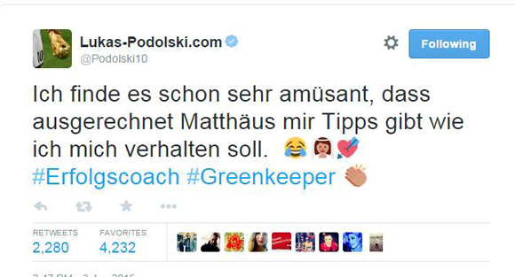 Lukas Podolski doesn’t want Lothar Matthäus’ life advice, Arsenal man references his 5 marriages