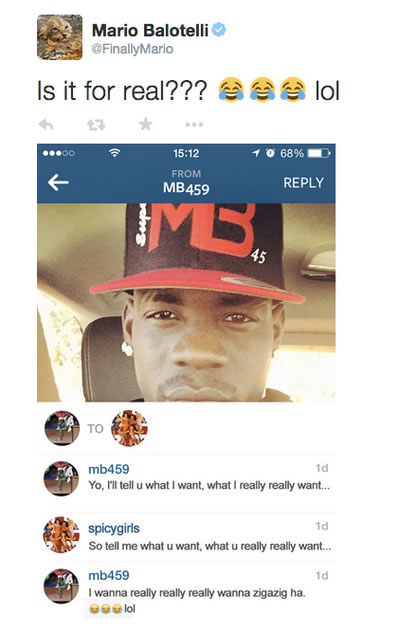 WTF! Liverpool star Mario Balotelli shares his love of the Spice Girls on social media