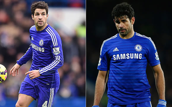 Chelsea sweat on Cesc Fabregas injury prior to Manchester City clash, with Diego Costa set to be banned