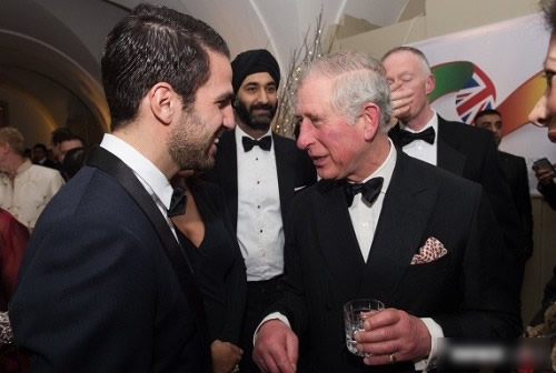 Chelsea’s Cesc Fabregas and his wife met Prince Charles at the British Asian Trust Dinner