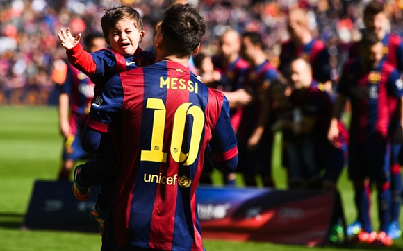 Lionel Messi breaks Spanish hat-tricks record in Barcelona rout in front of son and girlfriend