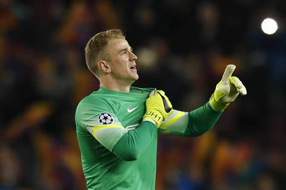 Joe Hart and James Milner react to Manchester City's Champions League exit to Barcelona