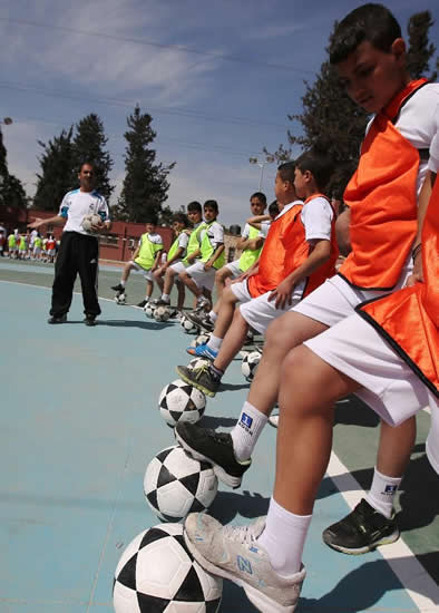 Real Madrid coaches Palestinian children in West Bank