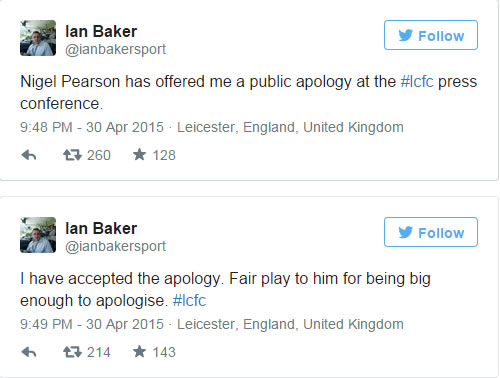 Leicester boss Nigel Pearson directly apologises to journalist he verbally assaulted