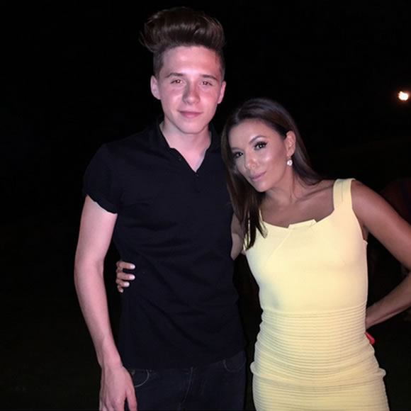 Brooklyn posts pictures with Eva Longoria at David Beckham’s 40th party