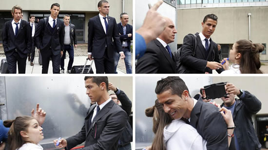 Cristiano Ronaldo makes little girl's day in Turin